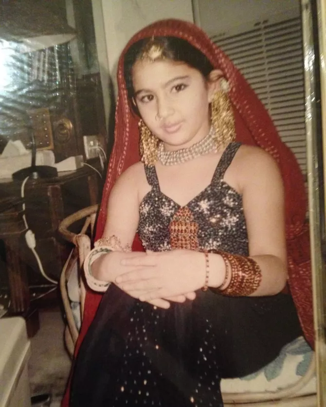 sara ali khan shares an adorable then-and-now picture wearing "