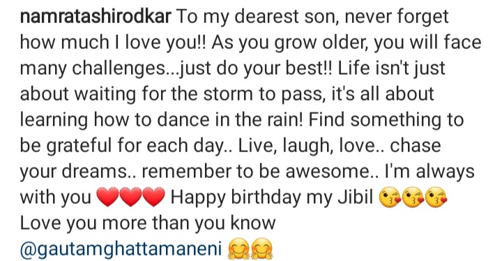 Mahesh Babu And Namrata Shirodkar Penned Heartfelt Wishes For Son