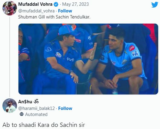 Shubman Gill And Sachin Tendulkar S Photo Goes Viral Netizen Says