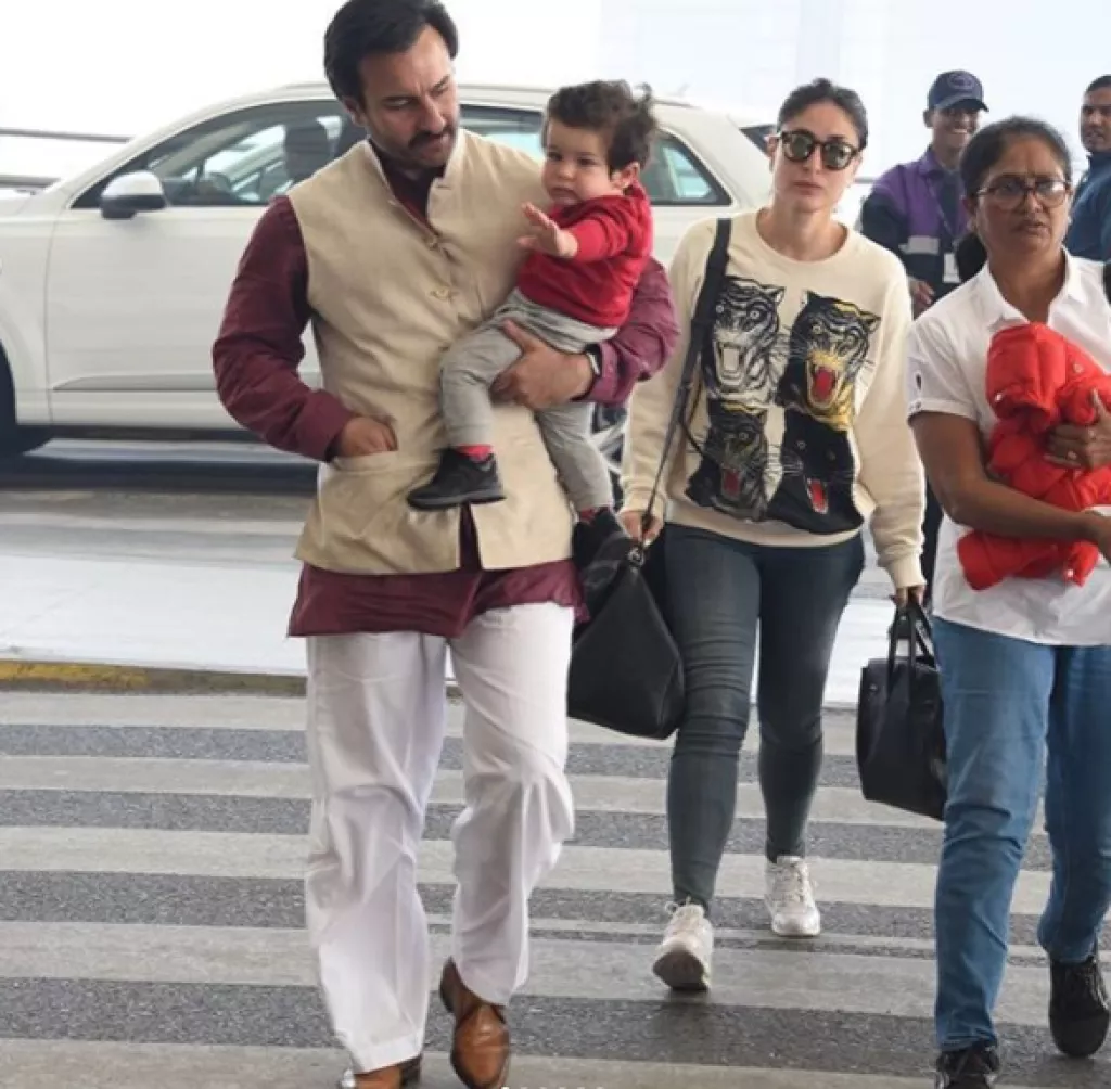 Taimur Ali Khan Enjoying His First Snowfall With Mom And Dad In Swiss ...