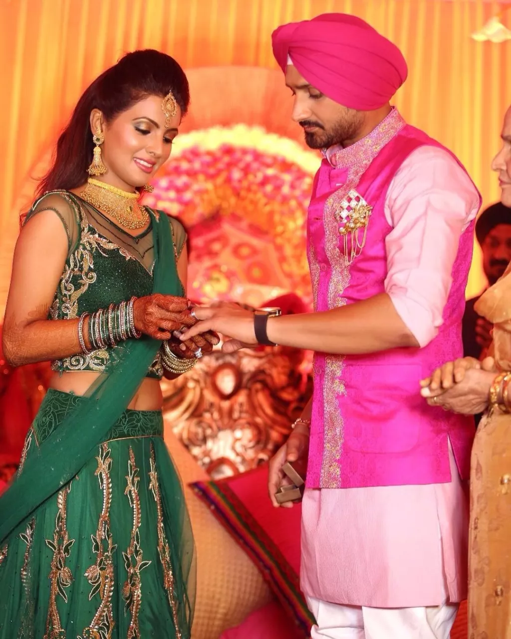 Harbhajan Singhs Wife Geeta Basra Shares An Unseen Picture From Their Sangeet Night