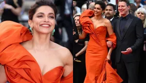 Deepika Padukone stuns in an ivory sari at Cannes Film Festival