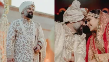 Luv Ranjan's Bride, Alisha Vaid Donned A Red Sabyasachi Lehenga With ...