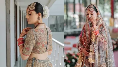 Modern Bride Donned A Hot Pink Lace Pant-Suit With Heavy 'Polki' Jewellery  For Her Intimate Wedding