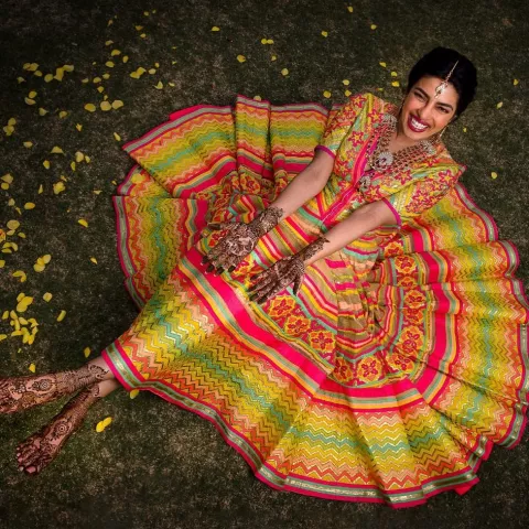 This Bride Wore A Lehenga Similar To Priyanka Chopra's Mehendi Lehenga ...