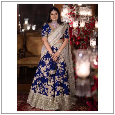 20 Sabyasachi Brides Who Ditched Red And Wore Peacock Blue To Sapphire ...