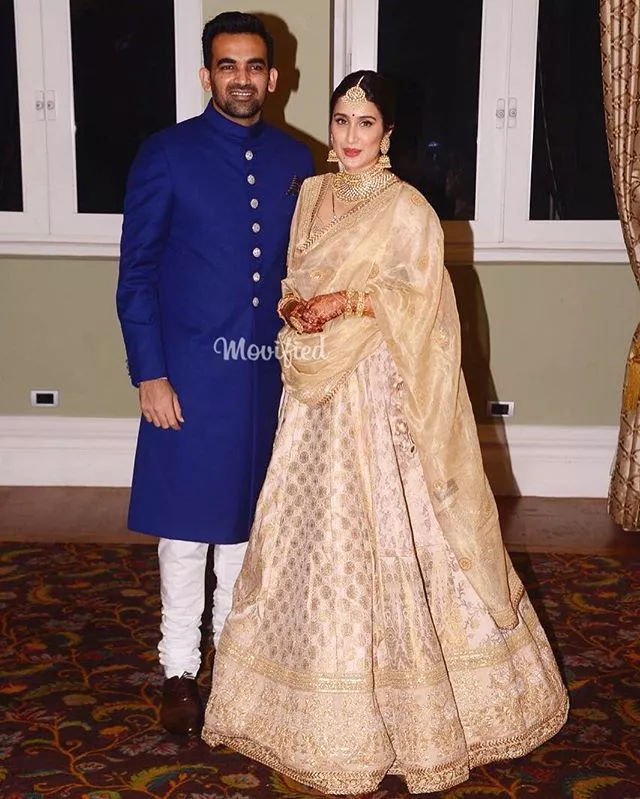 Sagarika Wore Gold Sabyasachi Lehenga On Her Reception But Her 