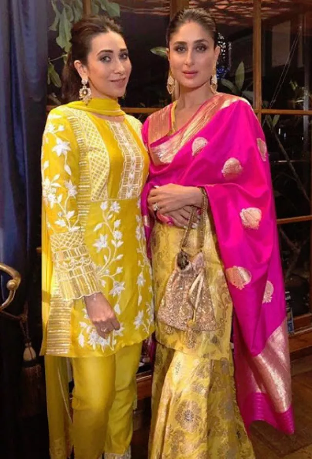 Kareena Kapoor Khan And Karisma Kapoor Twin For Ganesh Chaturthi Celebrations At Ambani House