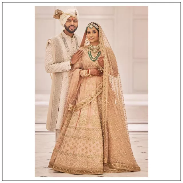 Sabyasachi Bride Wore A Minimalistic Peach-Hued Lehenga With A Pop Of ...