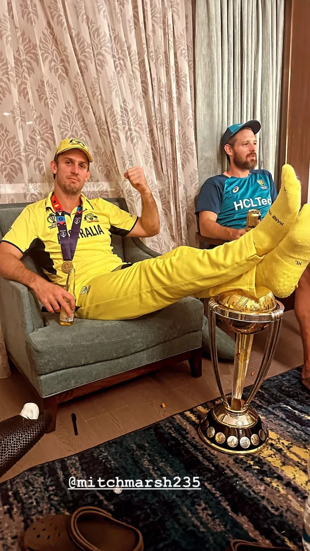 Mitchell Marsh Sits With Both His Legs Rested On WC Trophy, Gets Bashed ...