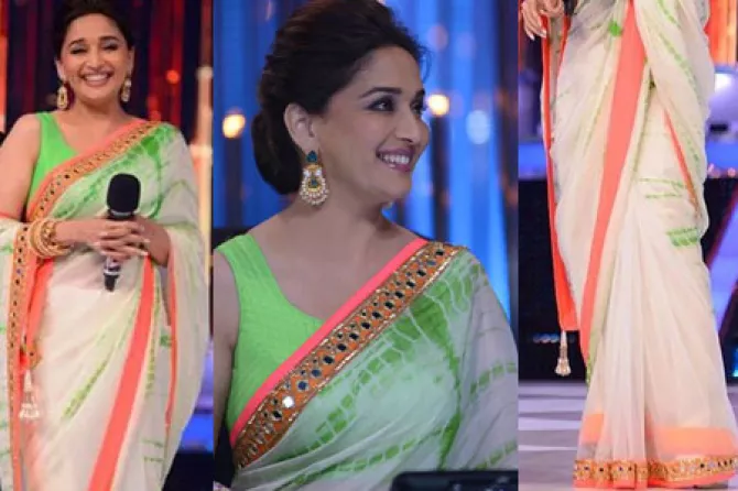 madhuri dixit party wear saree