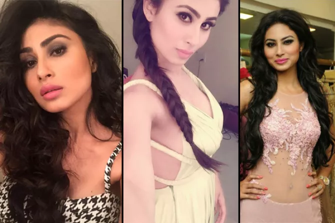 Mouni Roy with curls and braid