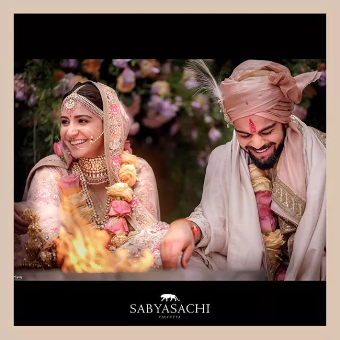 Virat Kohli And Anushka Sharma Wore Sabyasachi Outfits On Their First