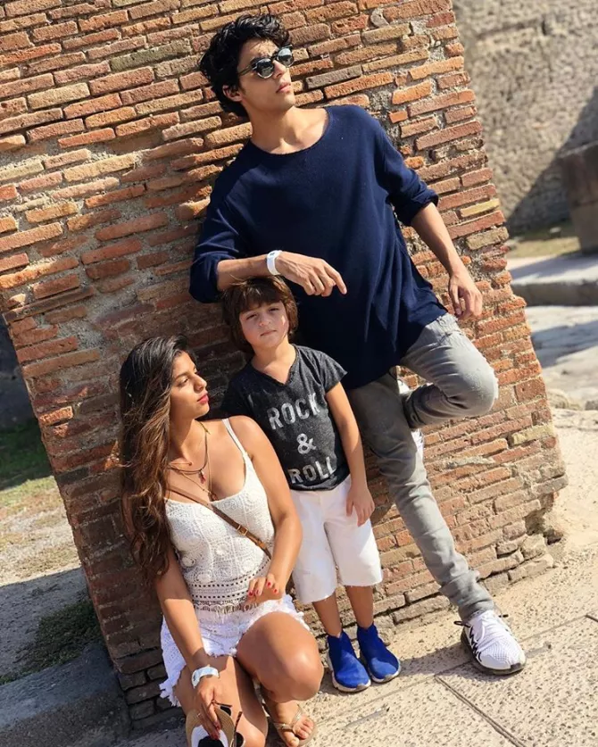 Aryan Khan, Suhana Khan and AbRam Khan