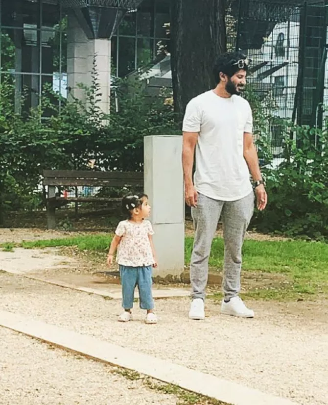 Daddy Dulquer Salman And Daughter Maryam Strike An Adorable Twinning Pose