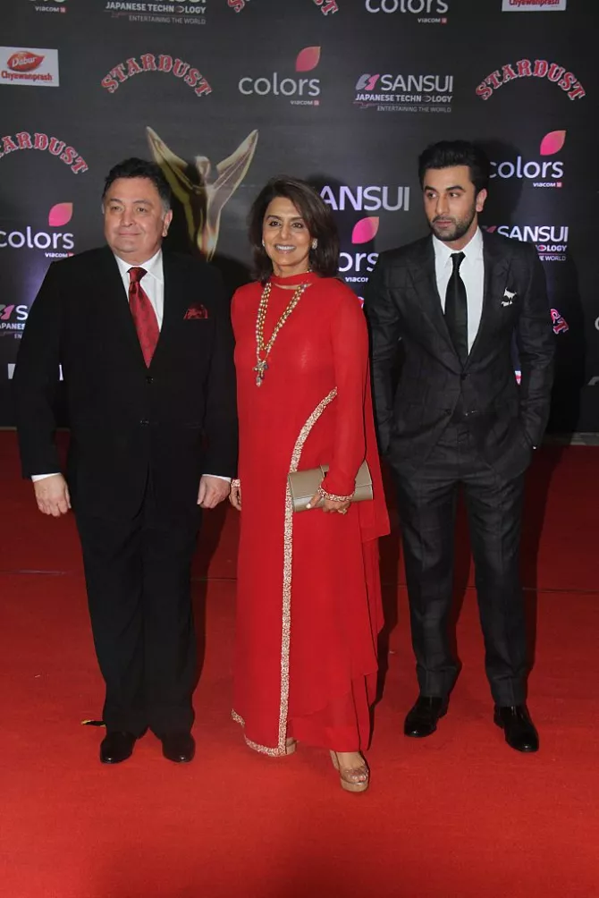 Rishi Kapoor, Neetu Kapoor and Ranbir Kapoor