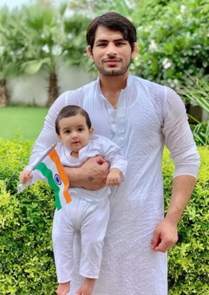 Geeta Phogat Celebrates Independence Day With Hubby, Pawan, And Son