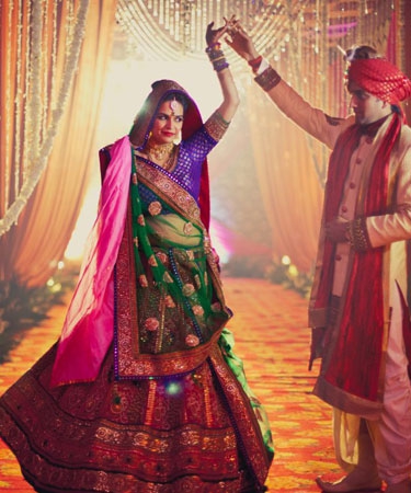 Burst of colours in a bridal lehenga