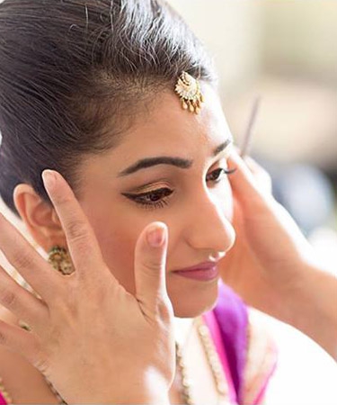 Bride's glowing face