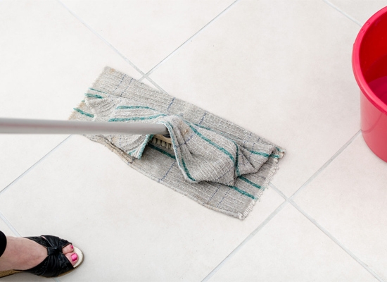 #7. Cleaning filthy tile floors