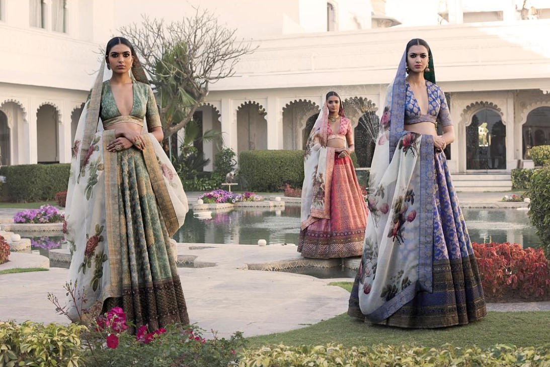 Sabyasachi inspired Red Bridal lehenga choli with soft net Dupatta | I –  Vara Vastram