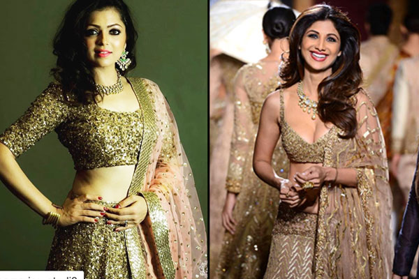 Indian Bridal Wear - Zenny Pink Gold Pastel Lehenga – B Anu Designs