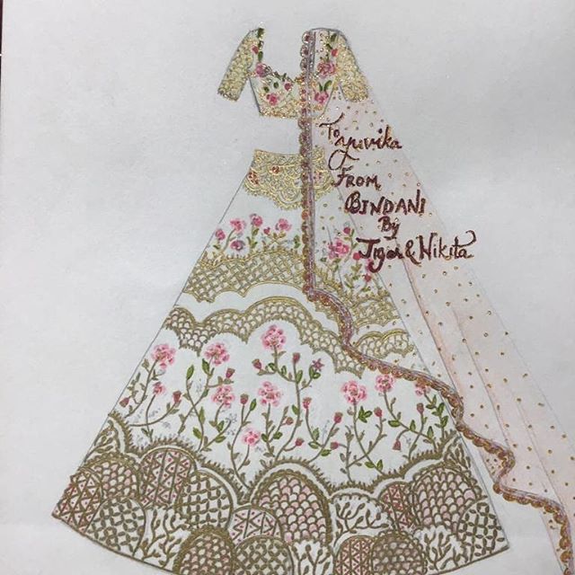Bridal Lehenga sketch fashion illustration | Inspired by Sabyasachi |  swathi art studio - YouTube