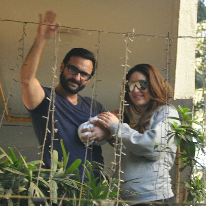 Saif Ali Khan, Kareena Kapoor Khan and Taimur Ali Khan 