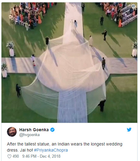 Priyanka Chopra's wedding veil inspires hilarious memes, one calls