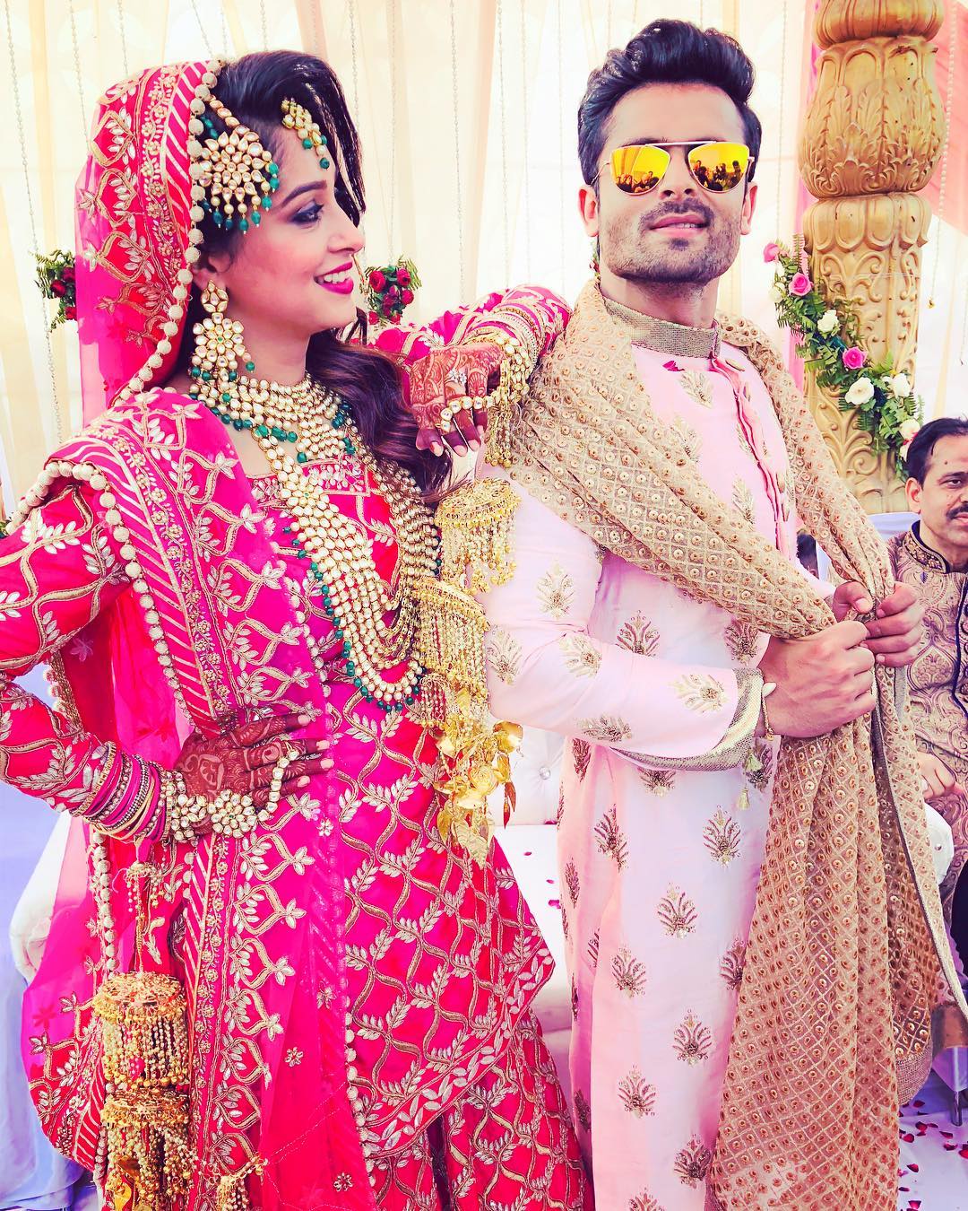 Beautiful Indian bride in traditional wedding dress and posing Stock Photo  - Alamy