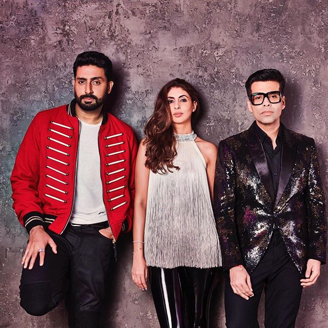 Karan Johar, Abhishek Bachchan and Shweta Bachchan Nanda