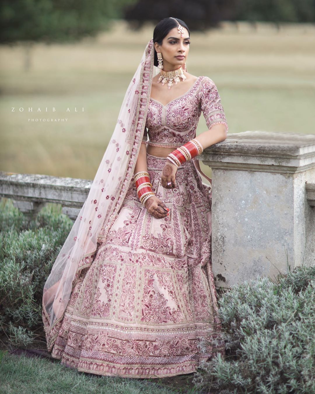 This Bride And Her Groom Wore Matching Blush Pink Ensembles On Their ...