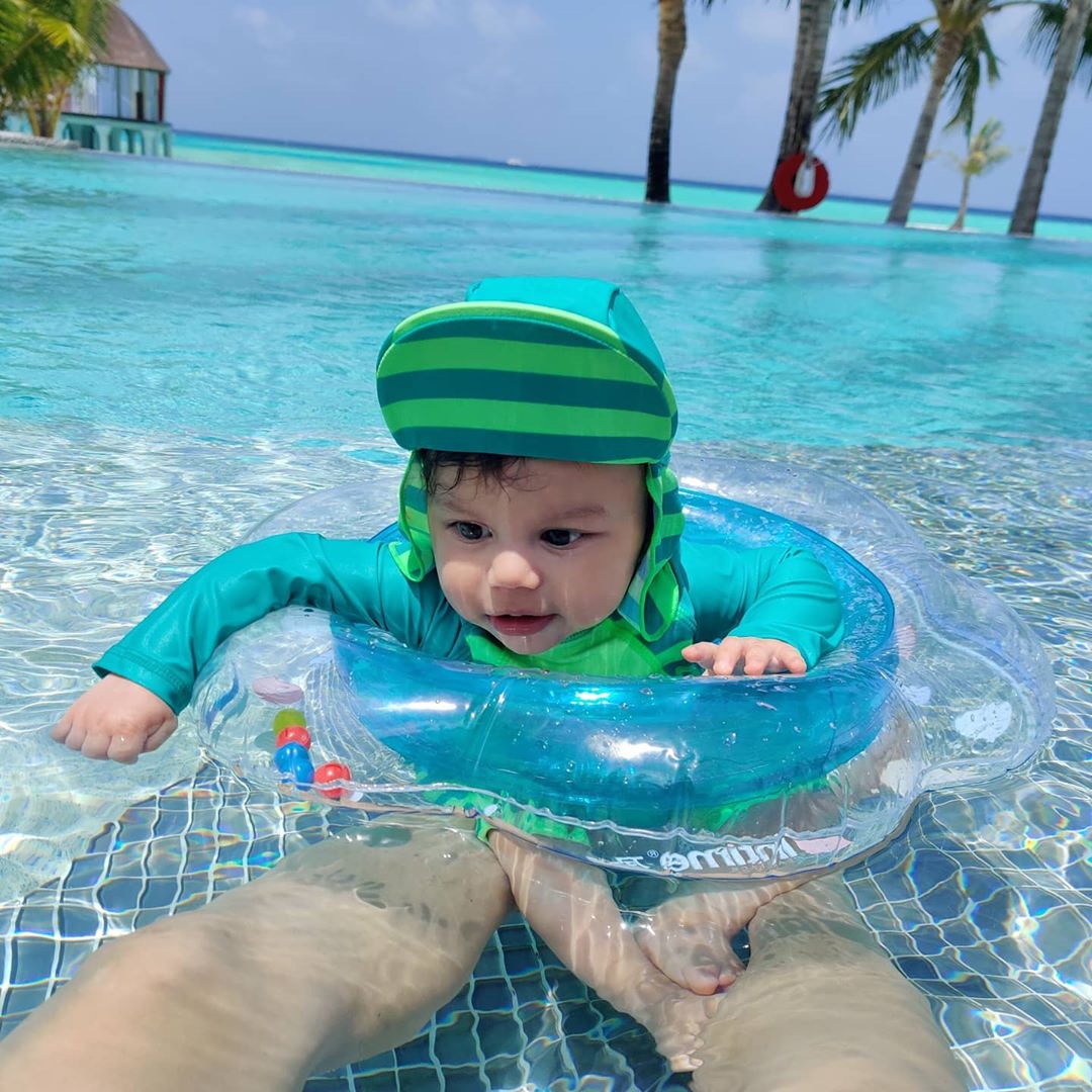 Dimpy Ganguly's Six-Month-Old Baby Boy, Aryaan Roy Goes Swimming In ...