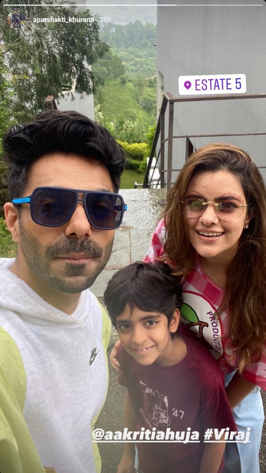 Aparshakti Khurana Spends Quality Time With His Wife Aakriti And Nephew Virajveer On Family Vacation