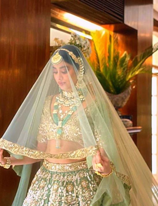 Janhvi Kapoor Looks Like An Ethereal Bride In Mint Green Lehenga Hears Shehnayi Playing On Her Mind 7222