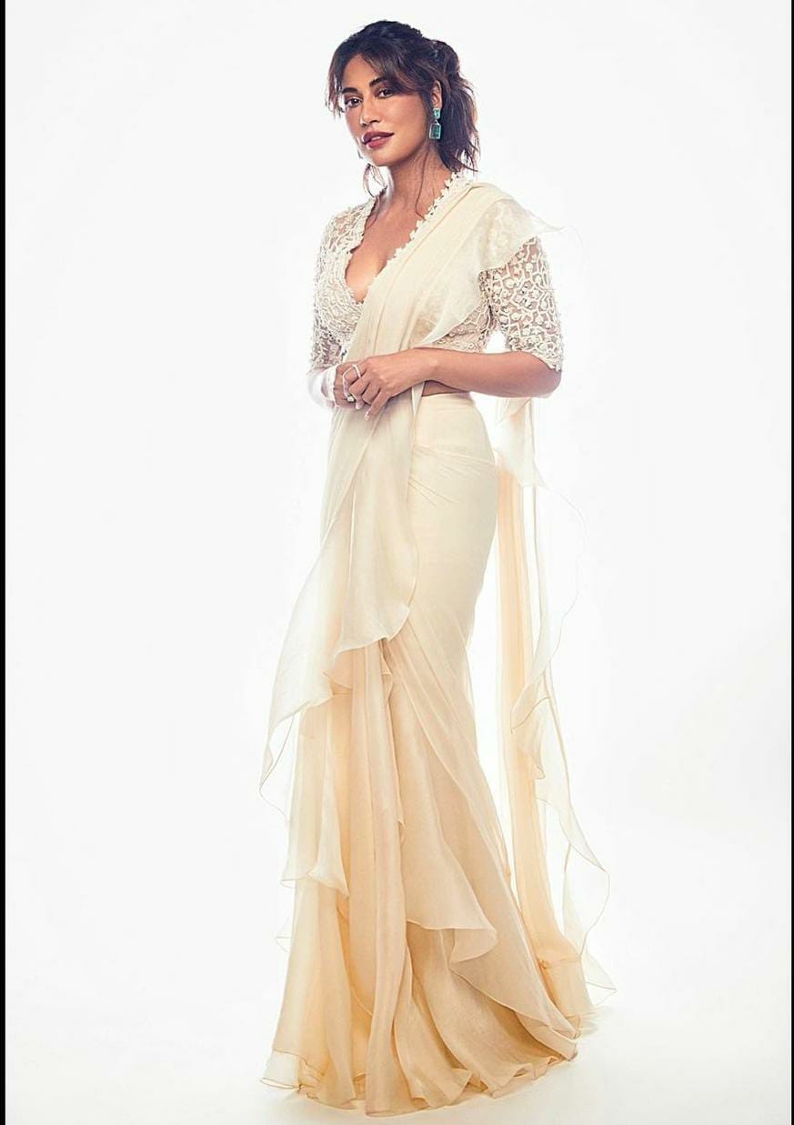 Buy Designer Ruffle Saree Online at rutbaa | Free Shipping