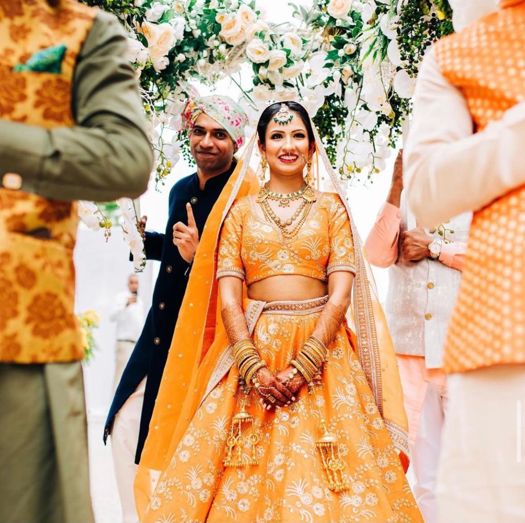 🥰💐🌸All Dolled up on your special day by wearing this #sabyasachi Pure  Organza Floral pri… | Sabyasachi lehenga, Indian wedding outfits, Sabyasachi  lehenga bridal