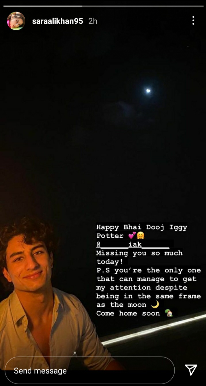 Sara Ali Khan Misses Her Iggy Potter Ibrahim On Bhai Dooj Compares Her Brother With The Moon 