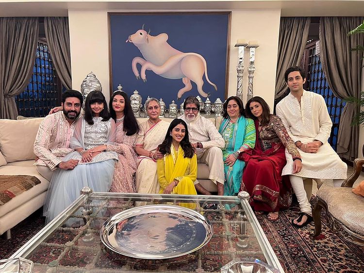 Unique 'Bull' Painting From Amitabh Bachchan's Family Diwali Picture ...