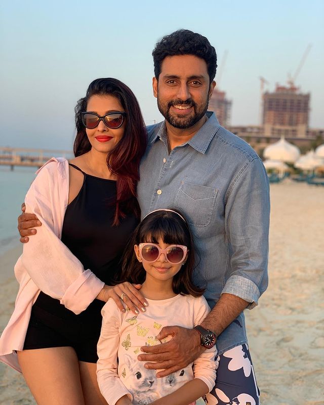 Abhishek Bachchan, Aishwarya Rai Bachchan and Aaradhya Bachchan