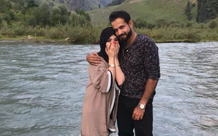 Irfan Pathan with wife Safa Baig