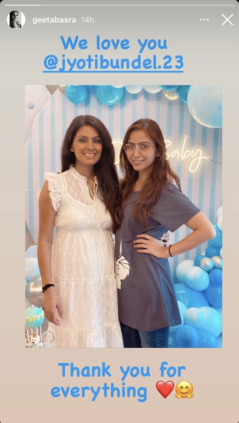 Geeta Basra And Her Newborn Baby Receive A Grand, Blue And White Themed ...