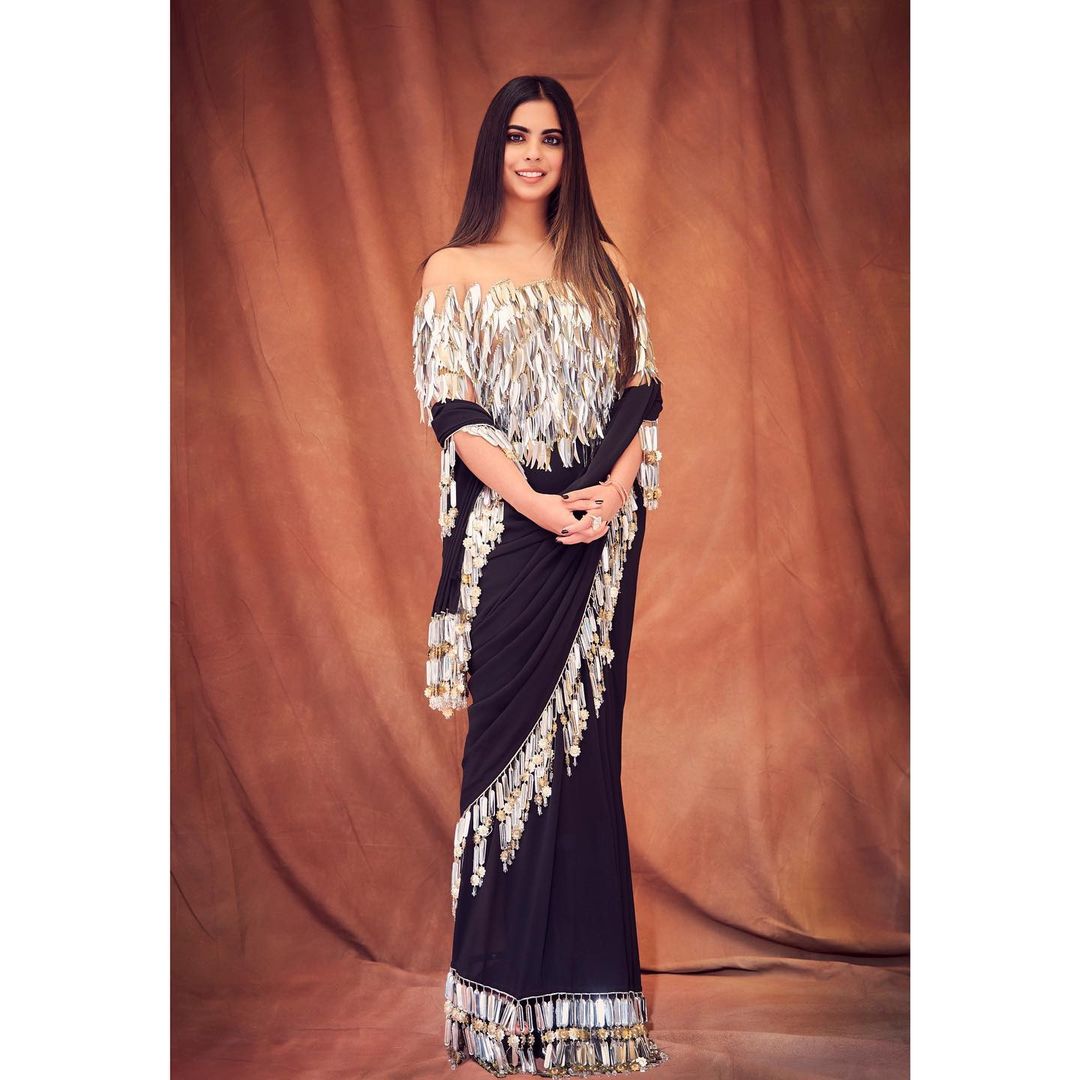 Buy Bollywood Sabyasachi Inspired Isha ambani beige sequins saree in UK,  USA and Canada