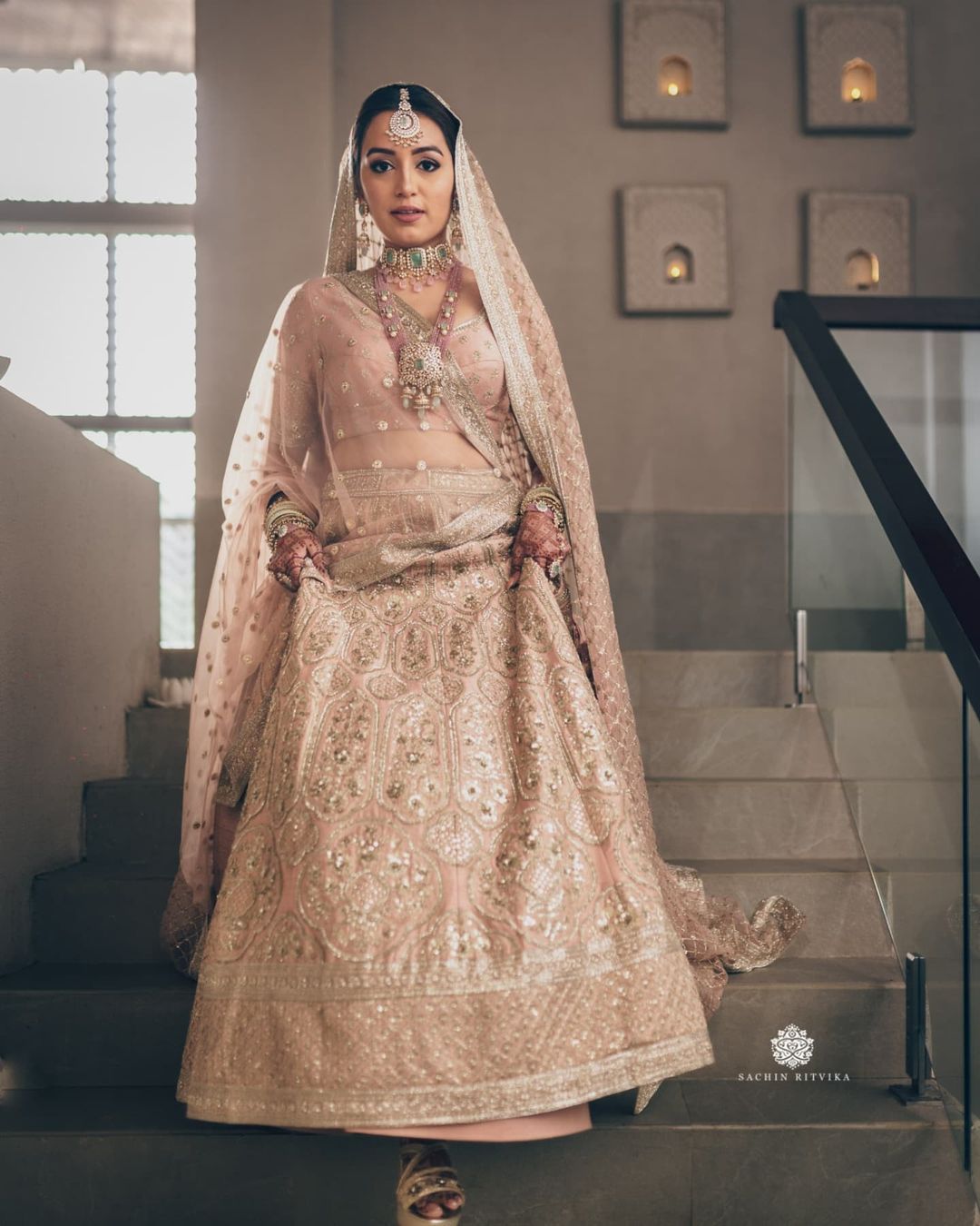 Peach Embroidered and Sequinned Lehenga Suit Set | Vestidos de novia,  Vestidos, Novios