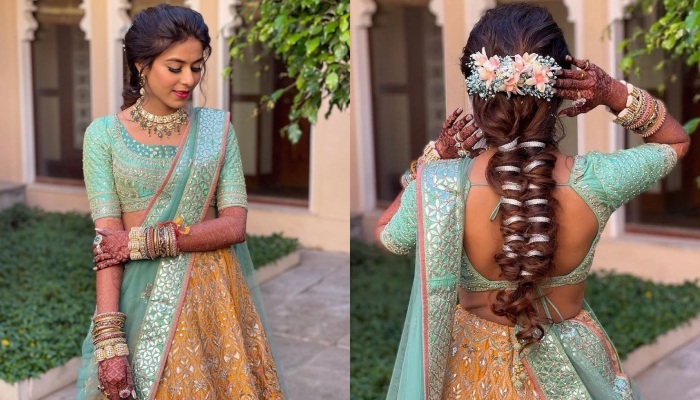 Bridal look create with braids..hair do . Hd look .. . Outfit by -  @punamlehngahouseamritsar . Hair do - @akshaytuli3 . Chura nd… | Instagram