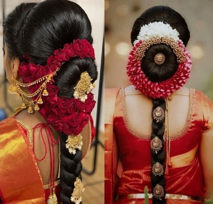 32 Magnificent South Indian Bridal Hairstyles - ShaadiWish | Bridal  hairstyle indian wedding, Indian bridal hairstyles, Indian bride