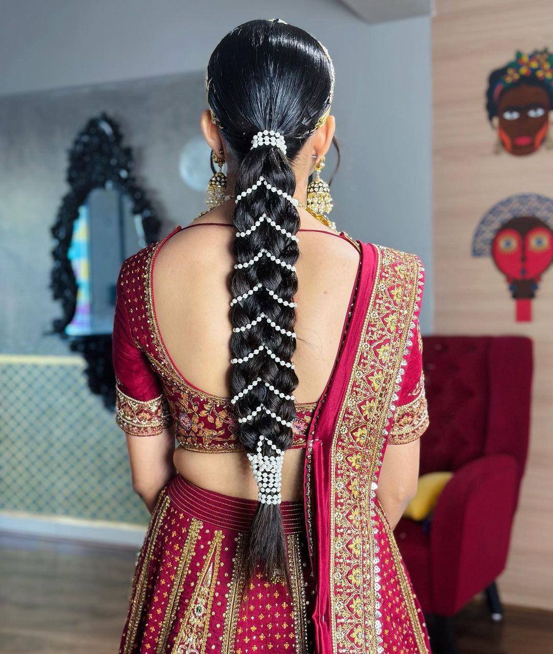 20 Modern Hairstyles for Lehenga Choli | Hairstyles for gowns, Hairstyles  for long dresses, Lehenga hairstyles