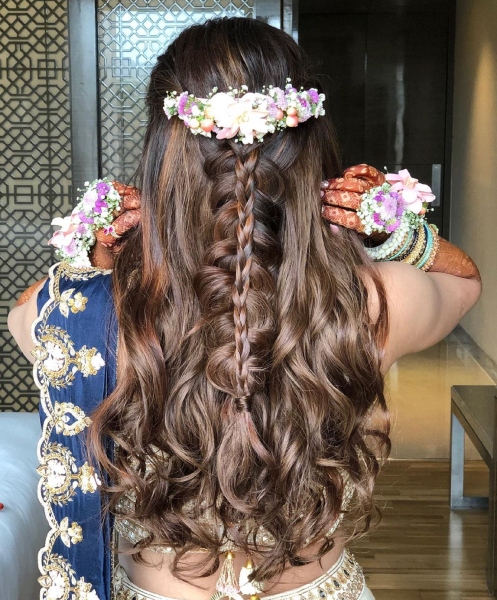 South Indian Bridal Hairstyle with Flowers for Wedding. | Photo 271997
