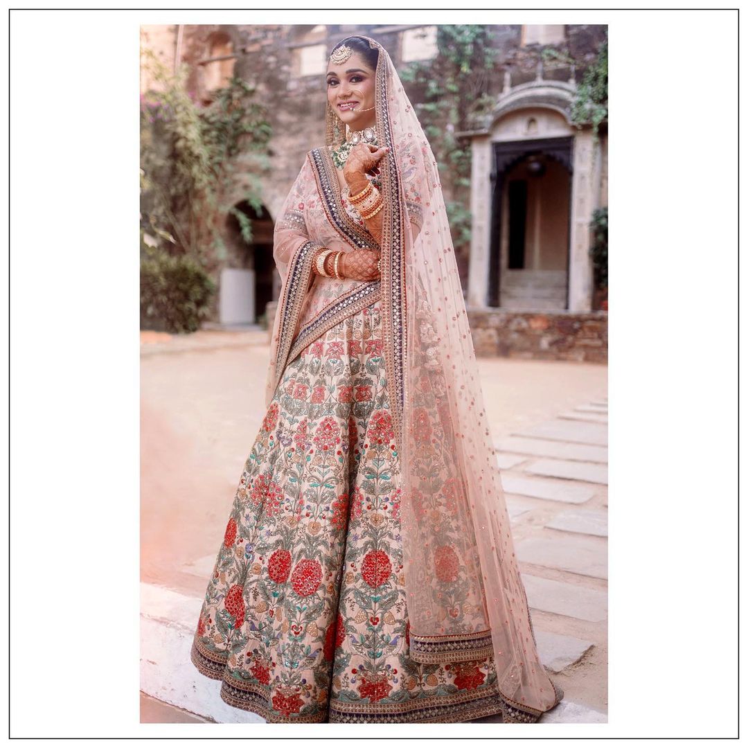 Buy Bollywood Sabyasachi Inspired Lotus pink banarasi silk wedding lehenga  choli in UK, USA and Can