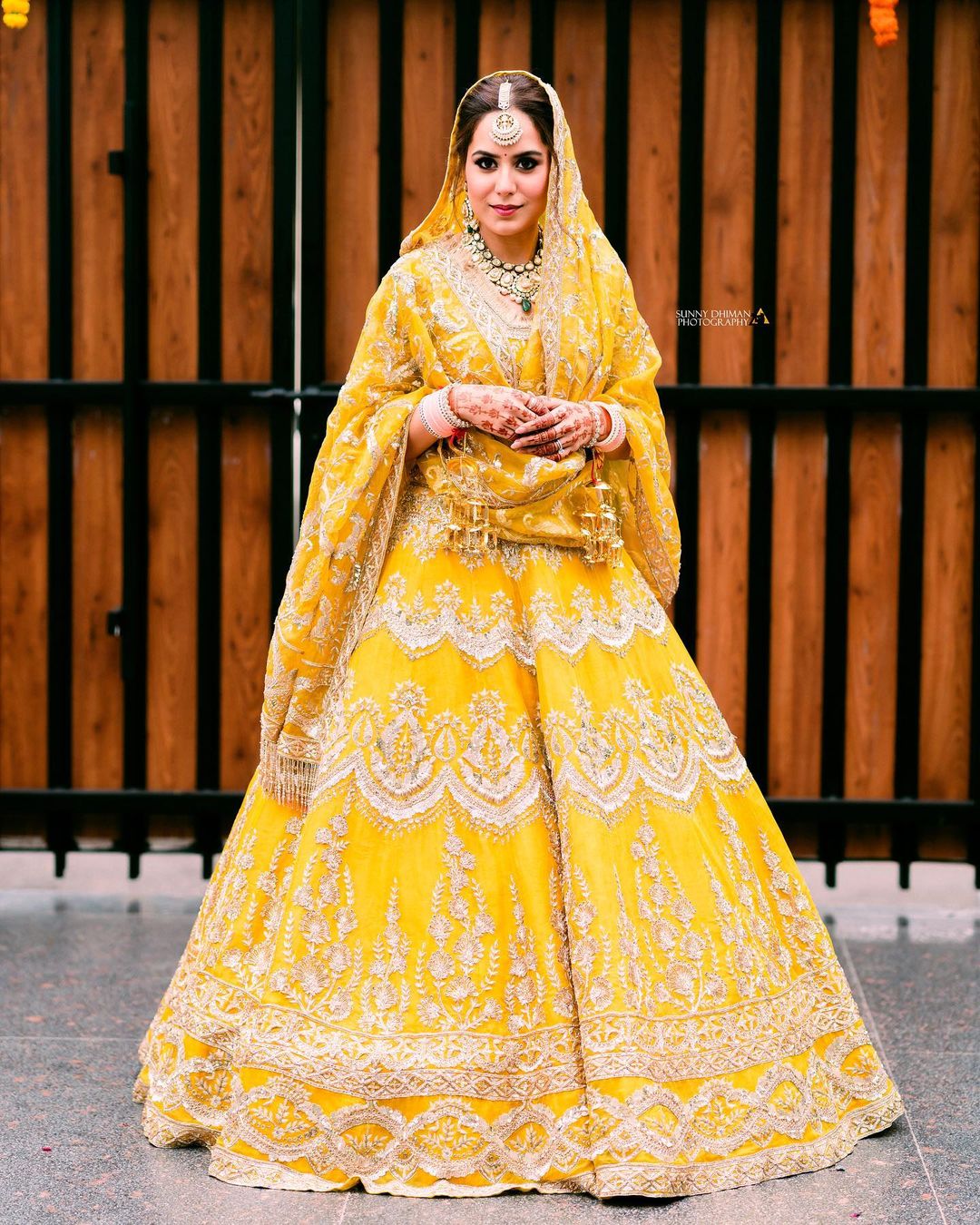 Shop Bright Yellow Crepe Heavy Embroidered N Sequins Umbrella Lehenga  Wedding Wear Online at Best Price | Cbazaar
